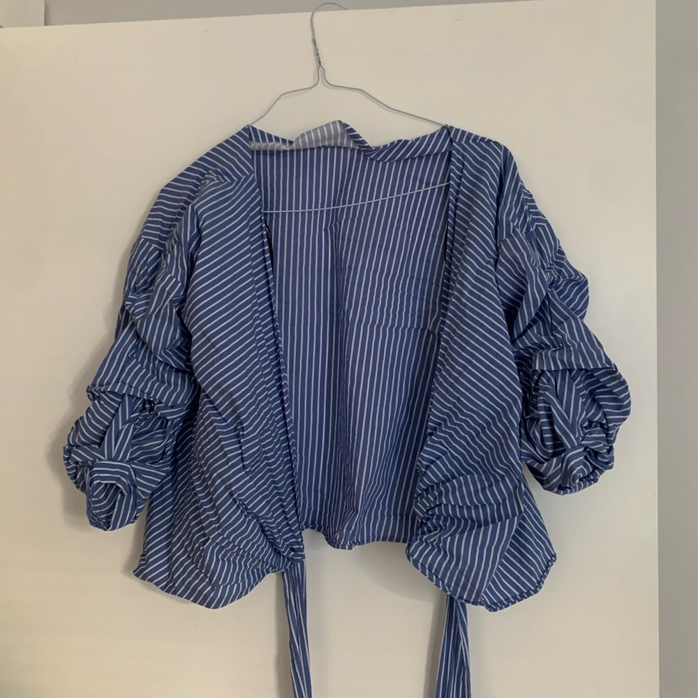 Balloon sleeve wrap shirt - XS